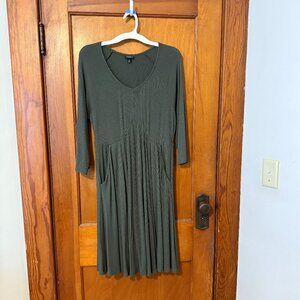 WORN ONCE | Torrid Olive Green Ribbed Swing Mini Dress with Pockets